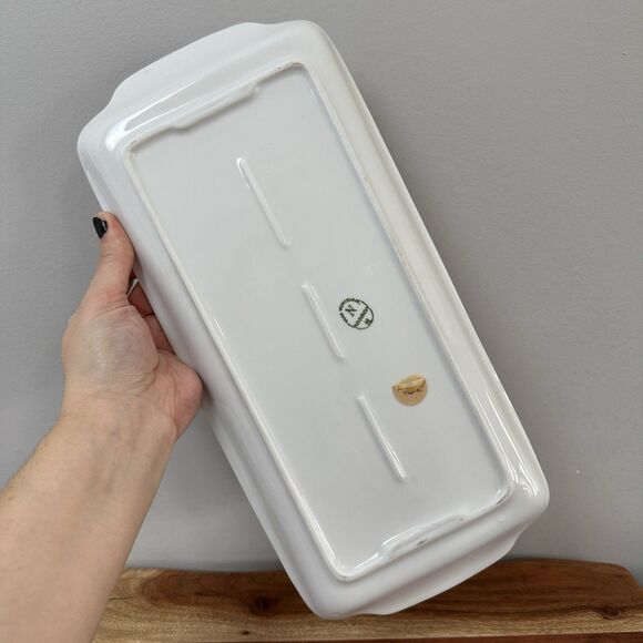 Naaman Fine Porcelain Challah Tray Holy Shabbat Judaic Israeli Hebrew Gold Trim - Picture 5 of 8